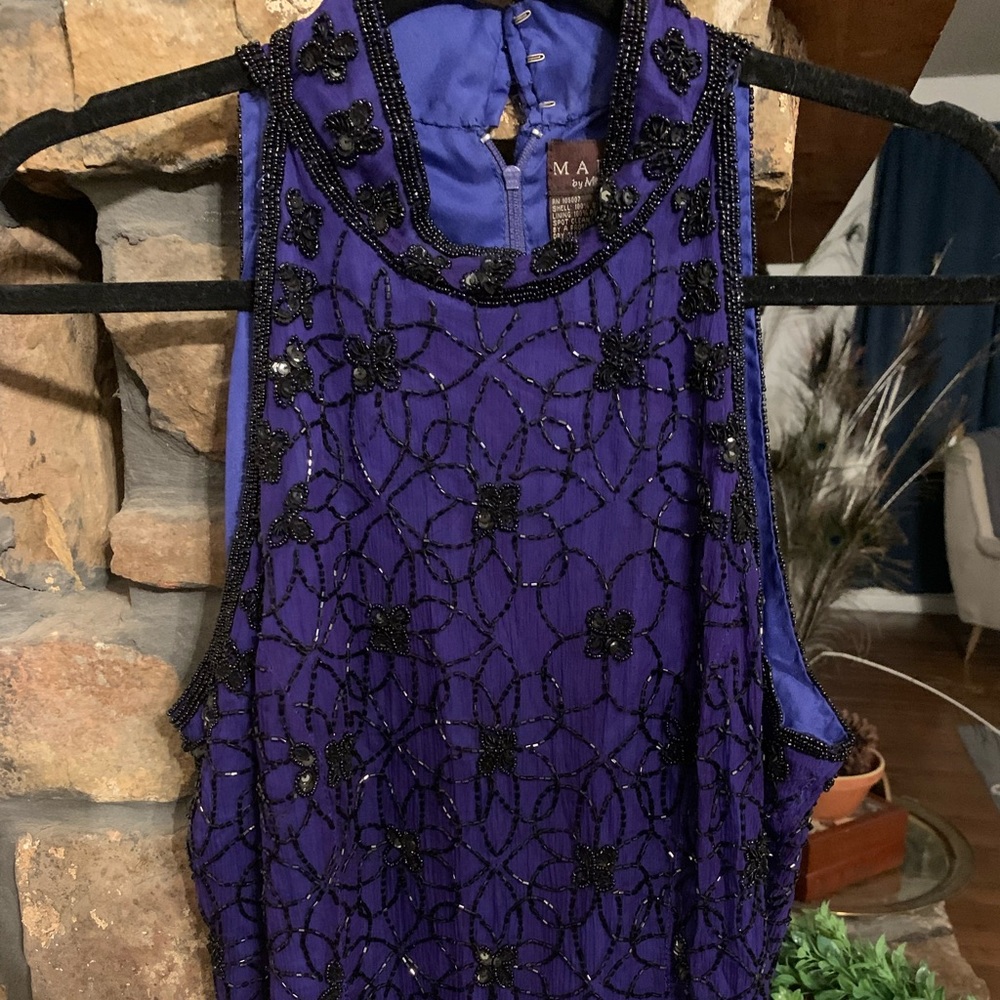Marina Bresler beaded silk halter size L